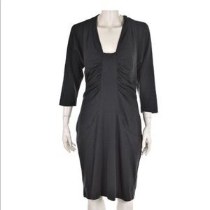 CATHERINE MALANDRINO DRESS CHARCOAL GRAY WOOL